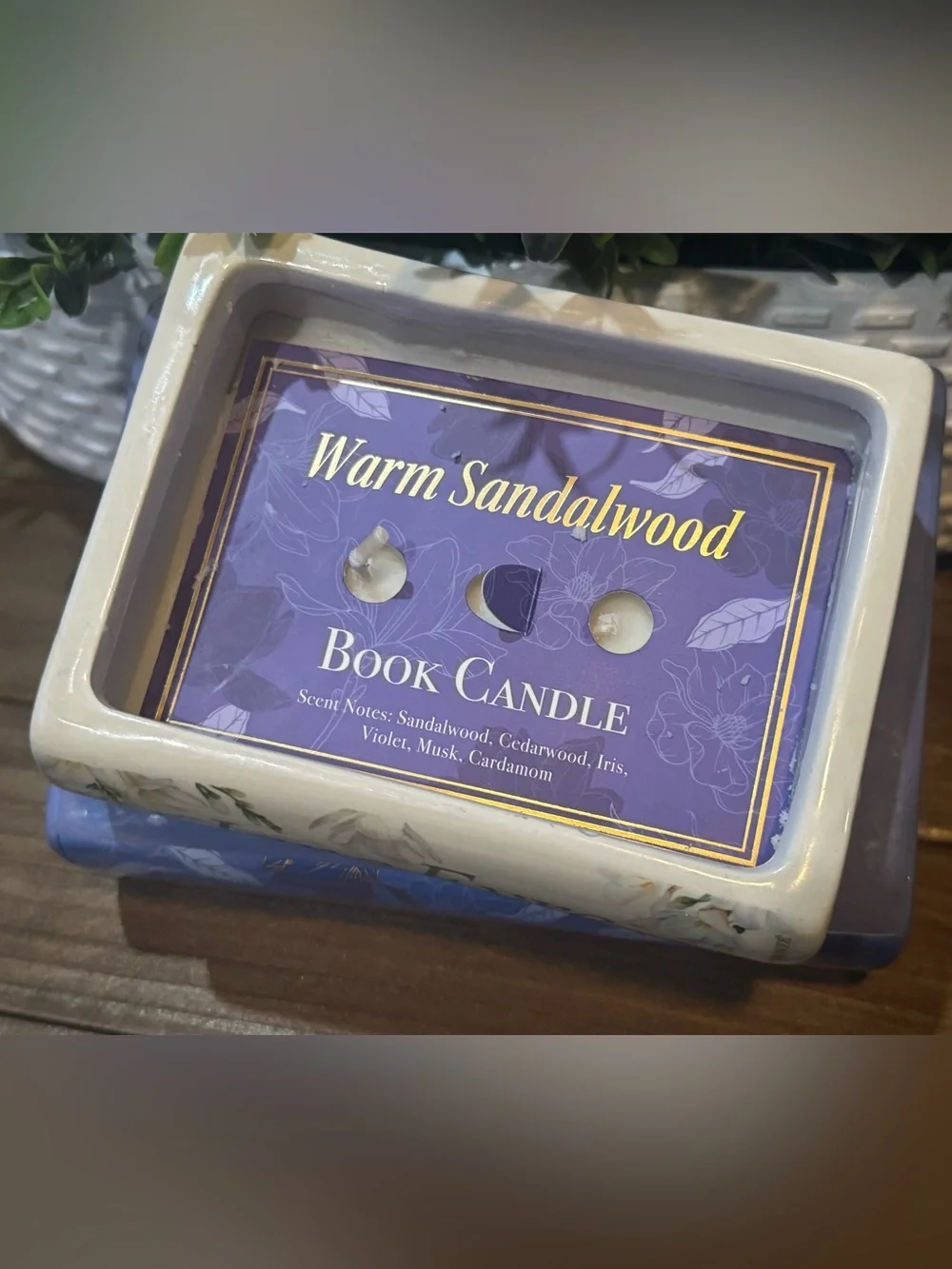 NWT Book Candle Jane Eyre & Wuthering Heights Ceramic Brontë Sisters Candle